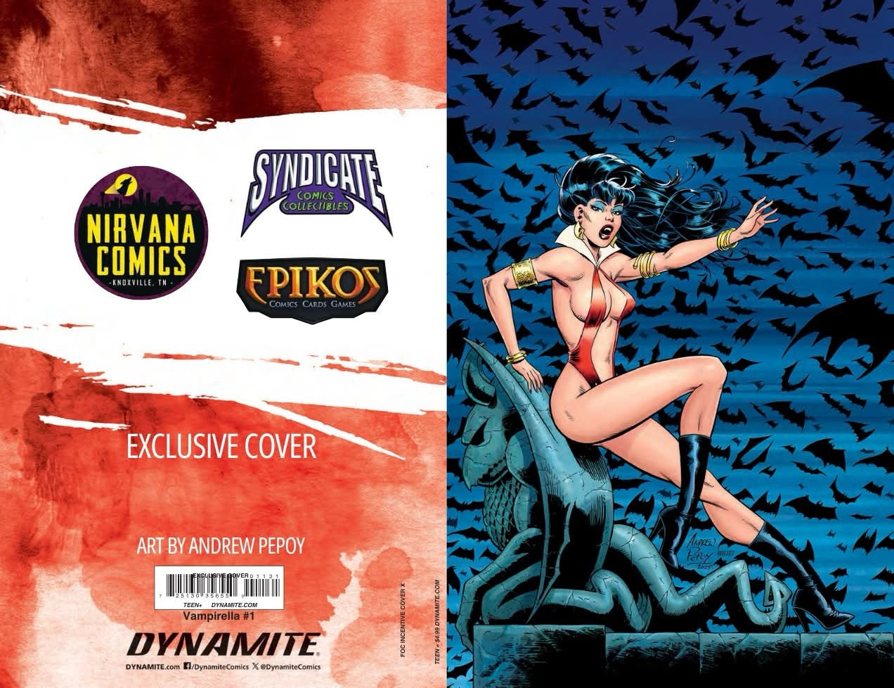 Vampirella #1 Andrew Pepoy, Syndicate Comics Exclusive Virgin Variant