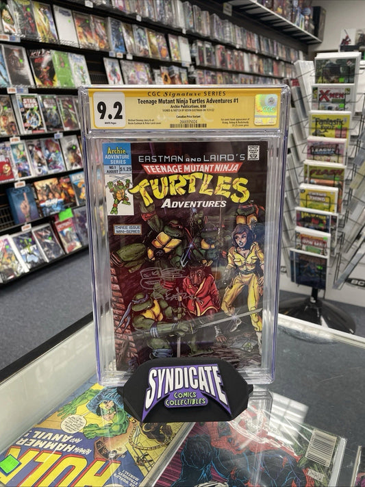 TMNT Adventures #1 Can. Price Variant (CGC 9.2) Signed & Sketch By Kevin Eastman
