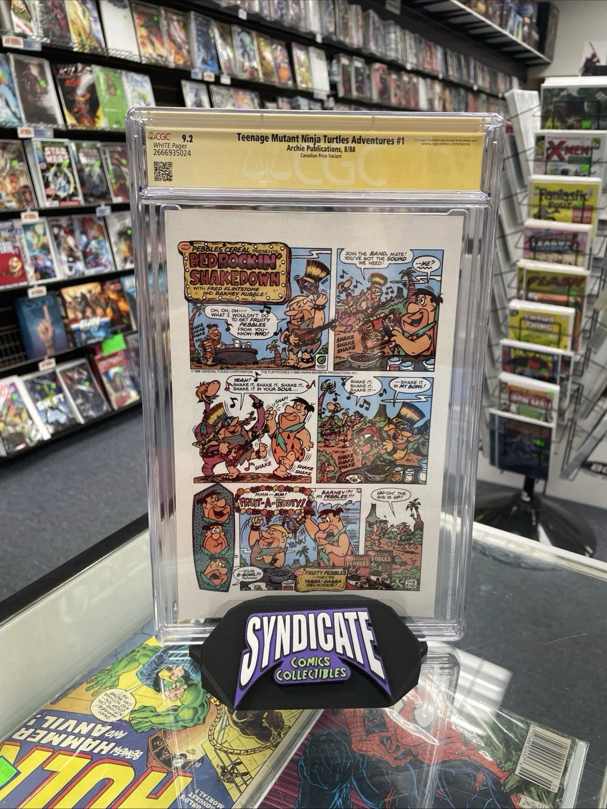 TMNT Adventures #1 Can. Price Variant (CGC 9.2) Signed & Sketch By Kevin Eastman